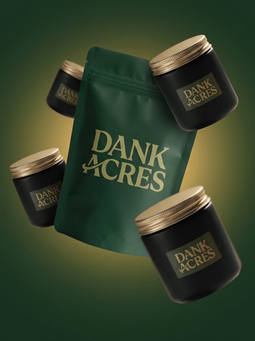 Dank Acres jars and pouch
