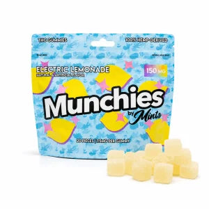 Munchies Electric Lemonade Delta-9 gummies pouch, 150mg
