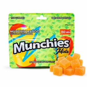 Munchies Munchin Mango Delta-9 gummies pouch, 150mg