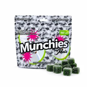 Munchies Zour Apple Delta-9 gummies pouch, 150mg